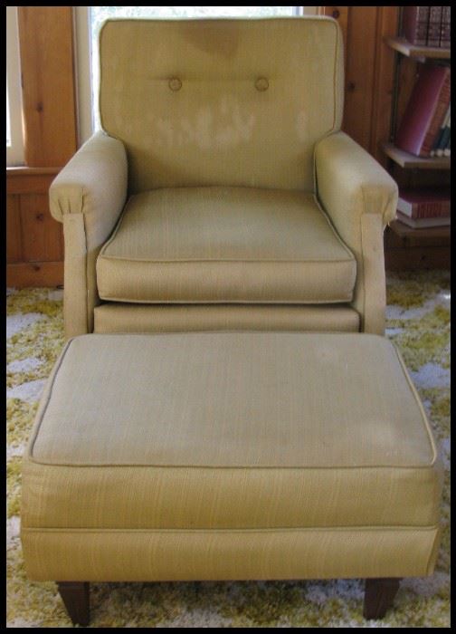  1971 Mustard colored chair and ottoman needs cleaning