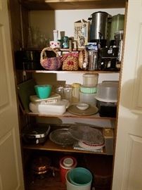 tupperware and some of the kitchen items.  Not shown are pots, pans, cookbooks, flatware, glasses