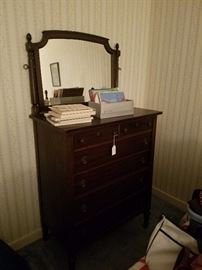 dresser chest and mirror, main floor bedroom