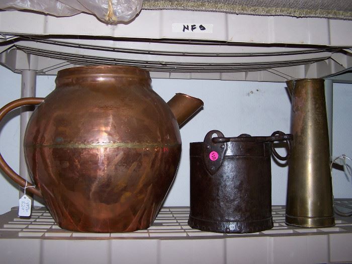  Large copper pot and more