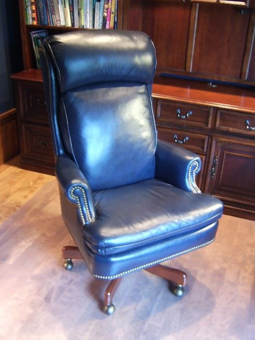 Leather desk chair.