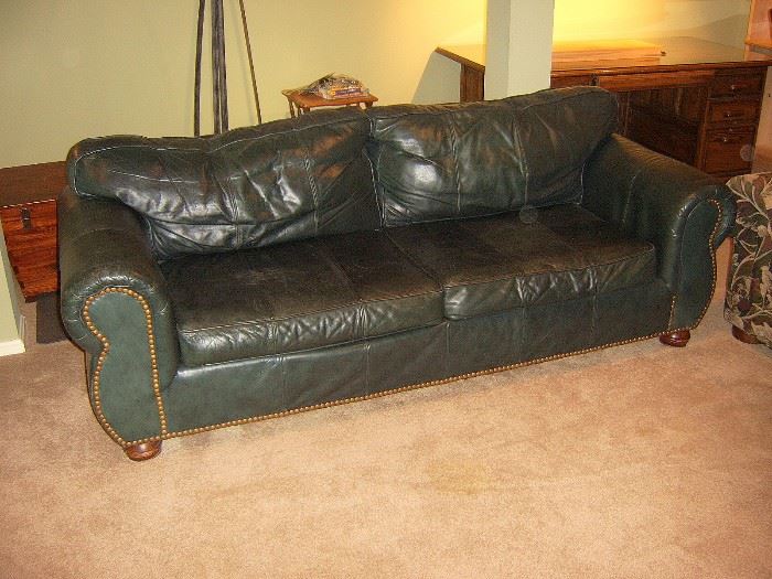 Leather sofa.