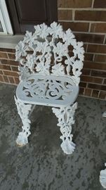 Vintage Wrought Iron "GRAPE PATTERN" Bench With 2 Matching Chairs