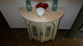 Painted Entry Cabinet With Matching Mirror