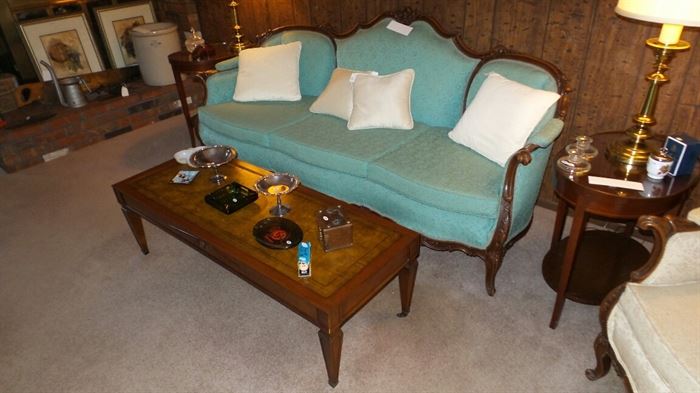 1920's Carved sofa With Matching Chair