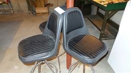 4 Vintage Black Plastic Bar Stools