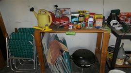 Cool Webbed Aluminum Chairs with Wood Arms