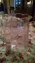 etched glass pitcher 