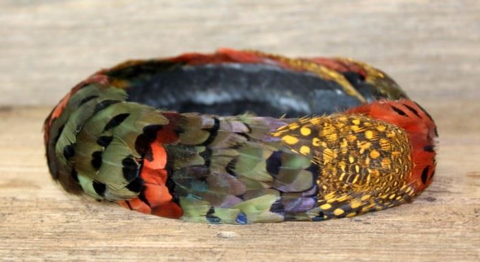 BEAUTIFUL MULTI COLORED PHEASANT FEATHERS HAT BAND!