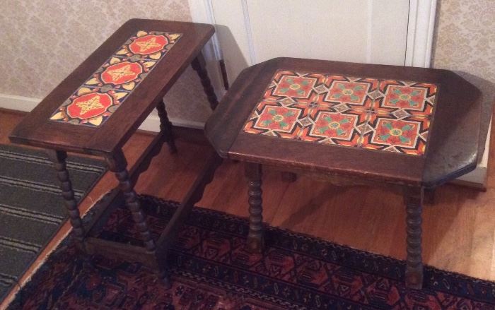 Vintage tile top tables