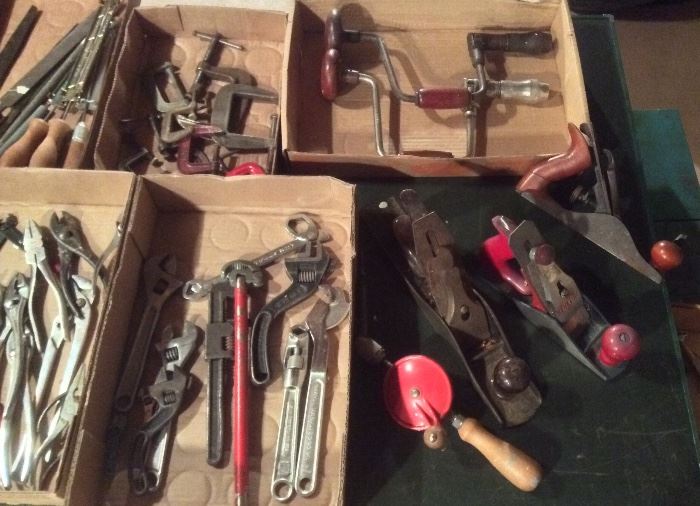 More tools: clamps, wrenches, braces & wood planes