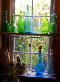 Pretty glass bottles - cactus too