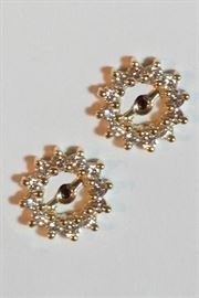 14K Diamond Jackets each containing 12 diamonds. total weight approx. 3/4 carats