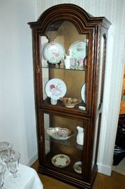 Curio cabinet and antique porcelain