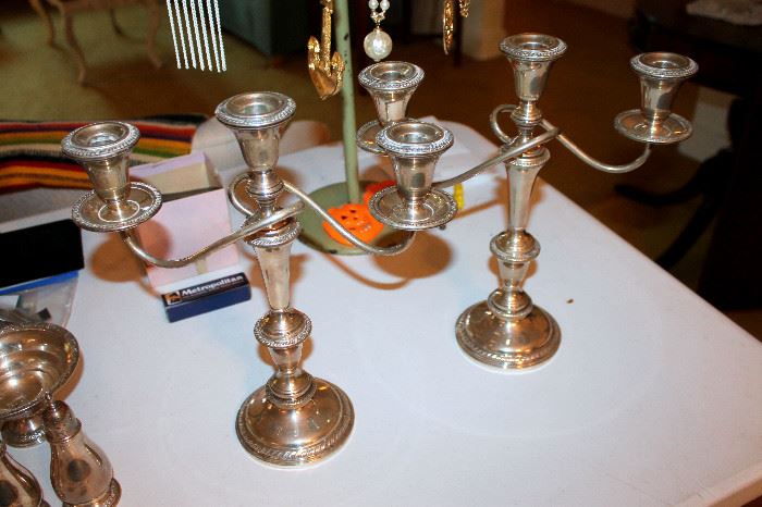 Weighted sterling silver candelabras