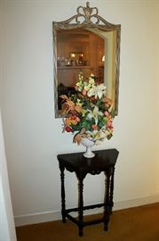 Small vintage hall table and mirror