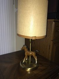 Retro ceramic horse lamp