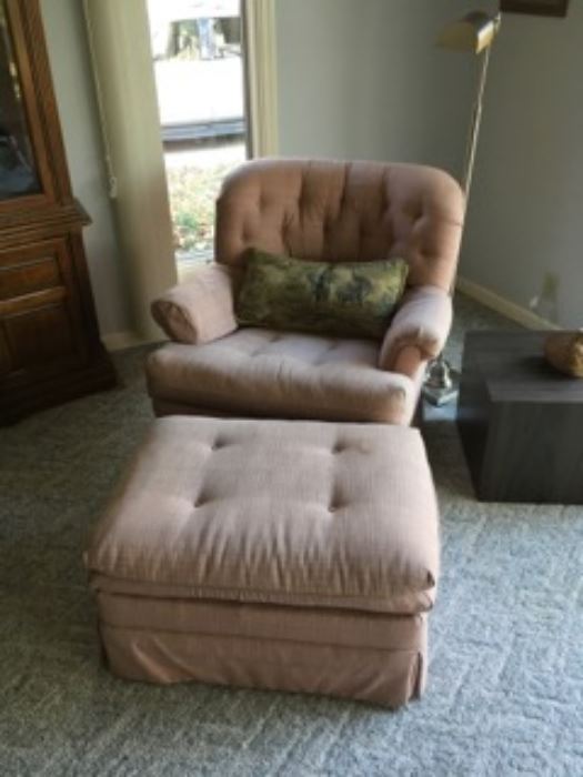 Upholstered Chair & Ottoman 