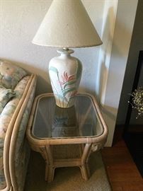 Pair of end tables & lamps