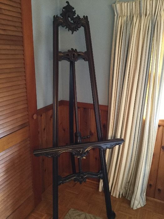 Carved mahogany easel