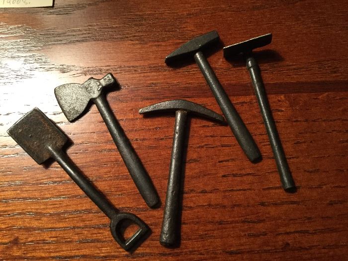 Miniature hand forged iron tools