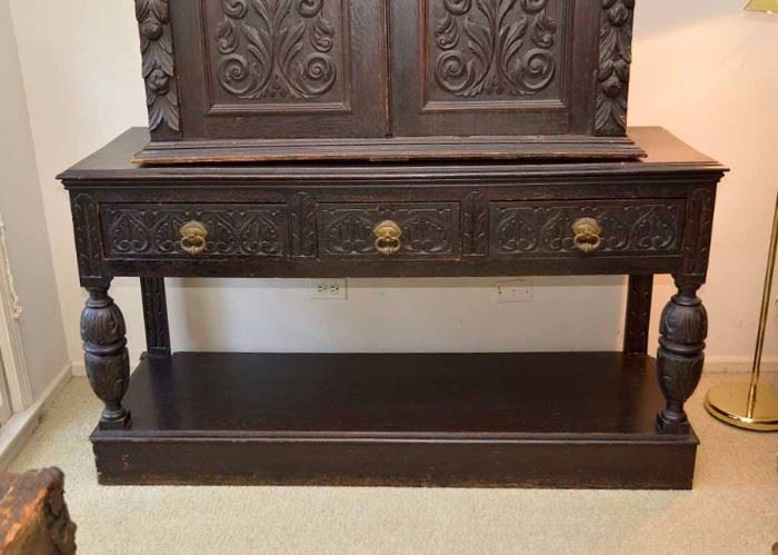 Antique Carved Wood Sideboard / Buffet