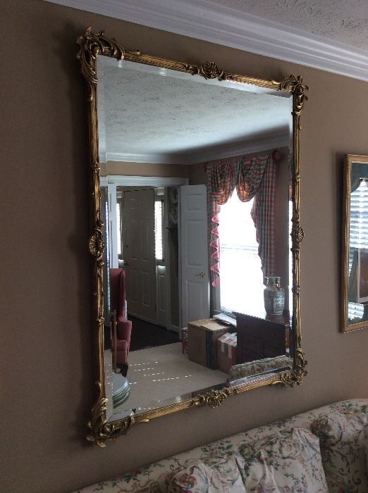 Gorgeous Large Beveled Mirror - gilded with filagree. Freedman!!