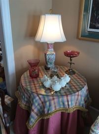 Oriental Lamps, Cranberry Class, Shell Ornaments