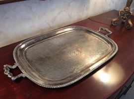 Silver Plate Tray - Large and Beautiful - I need to polish it - will do that before sale!