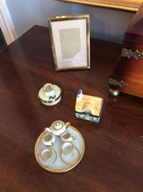 Dainty Limoges boxes and small tea sets