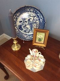 More minature China Tea/Doll Sets - Andrea by Sadek plates and small handpainted artwork