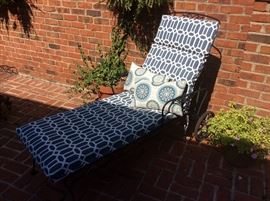 Beautiful Wrought Iron Chaise with gorgeous cushions!