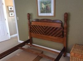 Waterfall Full Size Bed and Footboard - Fantastic Shape and really one of the prettiest Waterfall beds that I have ever seen!