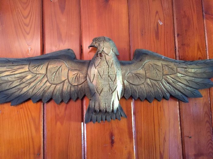American Eagle wood carving