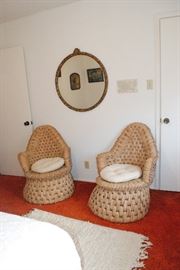 2 woven -retro chairs- really nice condition -