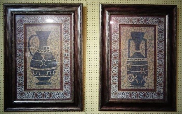 Pair framed decor prints