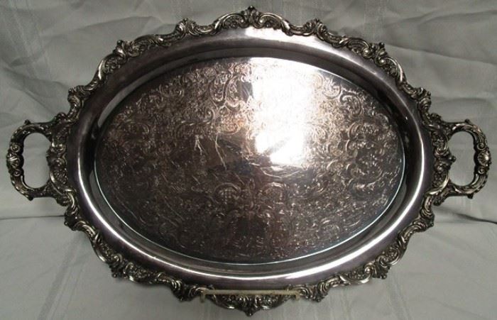 Large silverplate serving tray by Towle