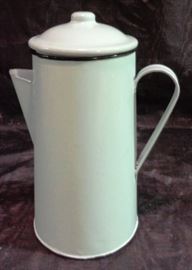 Enameled coffee pitcher