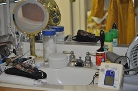 BATHROOM BASICS, HAIR DRYER, CURLING IRONS, MAKE UP MIRROR ETC