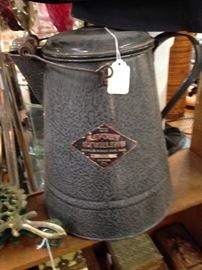 ENAMELED NICKEL-STEEL COFFEE POT