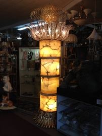ITALIAN ALABASTER FLOOR LAMP (12 ft. tall)