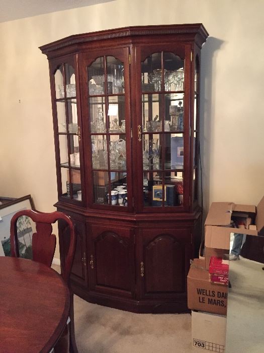 Tell City Chair Company china cabinet.  Tidewater Cherry.