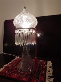  Antique cut glass boudoir lamp 