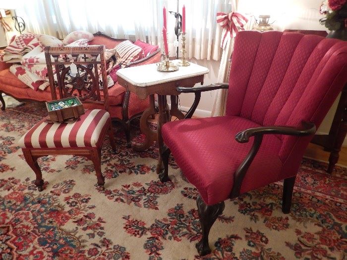Antique Upholstered Chairs and Sofas