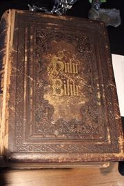 Antique bible with engravings