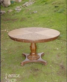 round wood pedestal table