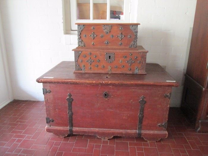 Antique oak chests