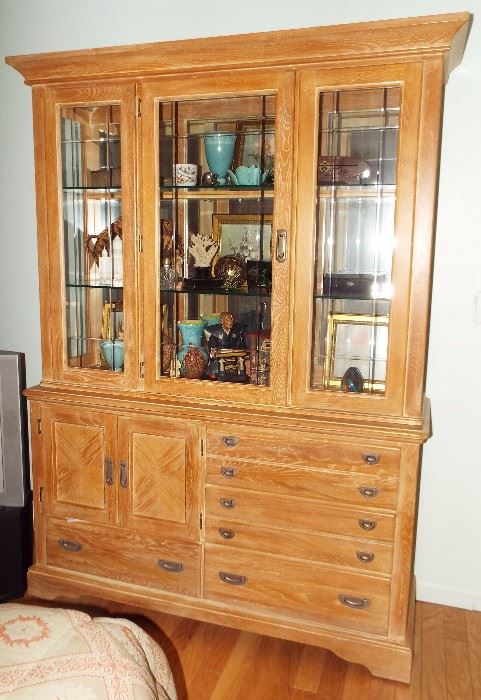 PICKLED PINE CABINET WITH MORE TREASURES