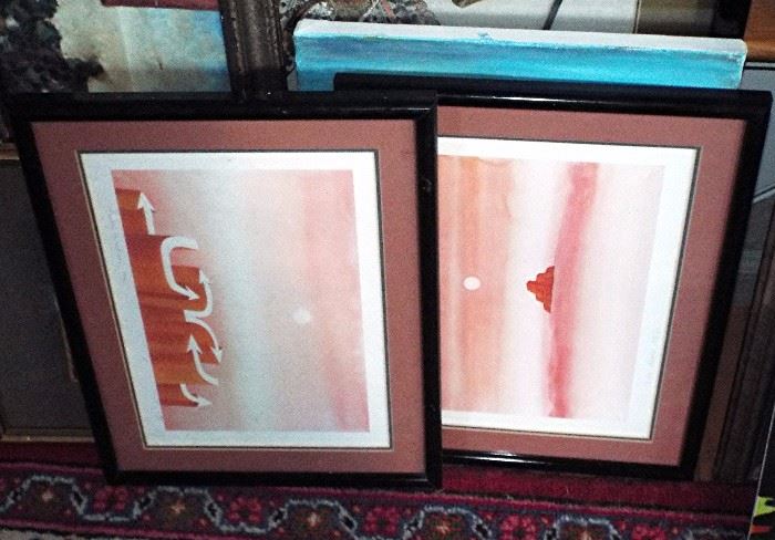 TWO SIGNED AND TITLED 1980'S JEAN-MICHEL FOLON "MAZE ART"