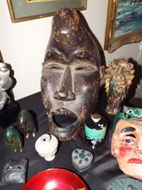 AFRICAN MASK THAT WENT TO ANTIQUES ROADSHOW AND WAS APPRAISED AND OTHER ASSORTED TREASURES
